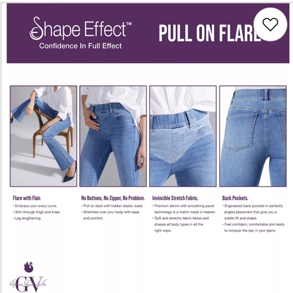 NWT Women's Gloria Vanderbilt Flare Jeans Size 14 Short - Picture 6 of 7